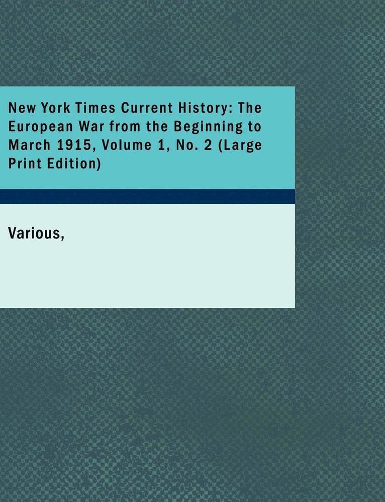 Various - New York Times Current History, Häftad