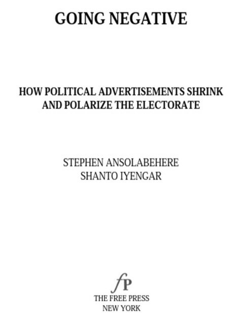 Stephen Ansolabehere, Shanto Iyengar - Going Negative, E-bok