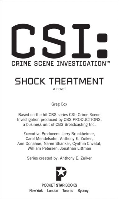Greg Cox - CSI: Crime Scene Investigation: Shock Treatment, E-bok