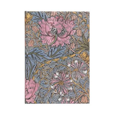 Anteckningsbok Paperblanks Midi linjerad - William Morris : Pink Honeysuckle av Paperblanks
