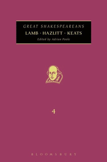 Adrian Poole - Lamb, Hazlitt, Keats, E-bok
