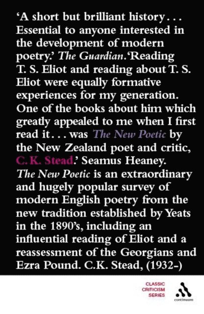 C.K. Stead - New Poetic, E-bok