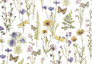 Dubbelvikta kort i Ask - Wildflower Garden
