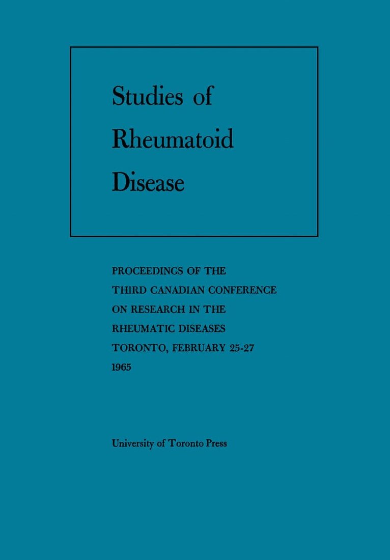 Canadian Rheumatism Association - Studies of Rheumatoid Disease, E-bok. Tillgänglighet: Lägg i varukorg