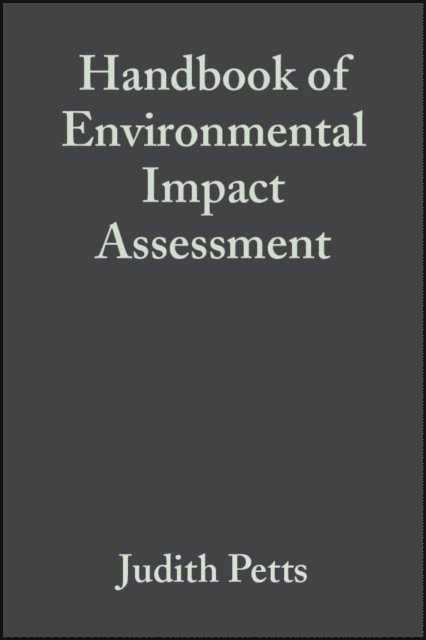 Judith Petts - Handbook of Environmental Impact Assessment, Volume 2, E-bok