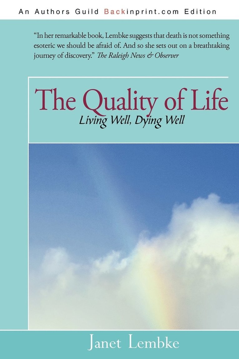Janet Lembke - Quality of Life, Häftad. Tillgänglighet: Lägg i varukorg