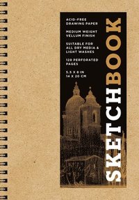Sketchbook 5.5 x 8" Kraft Spiral Hardcover Mixed Media Sketchbook for Drawing