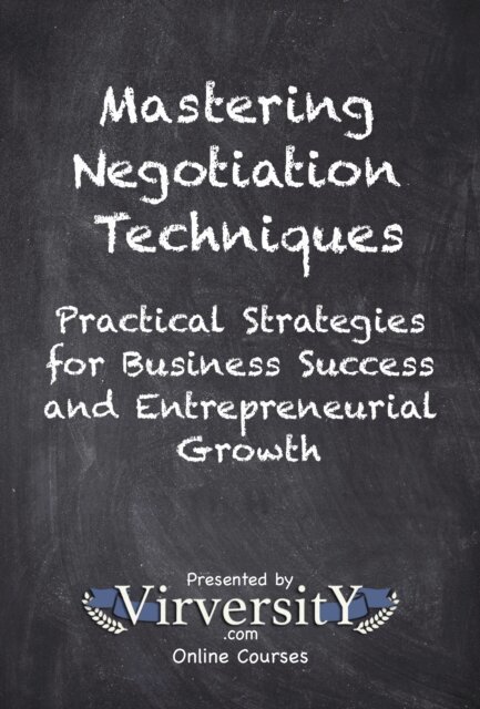 Virversity Online Courses - Mastering Negotiation Techniques, E-bok. Tillgänglighet: Lägg i varukorg