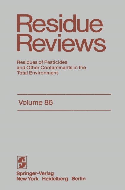 Francis A. Gunther - Residue Reviews, E-bok