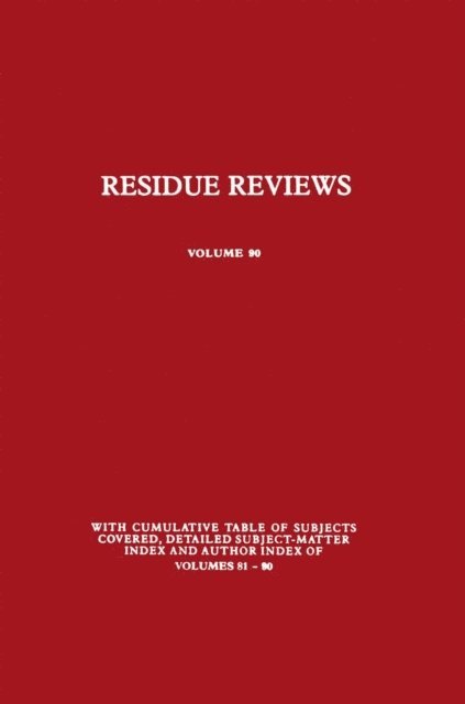 Francis A. Gunther - Residue Reviews, E-bok