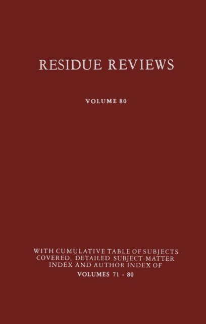 Jane Davies Gunther, Francis A. Gunther - Residue Reviews, E-bok
