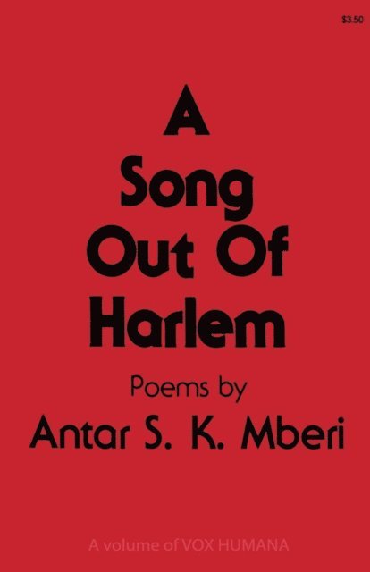 Antar S. K. Mberi - Song Out of Harlem, E-bok