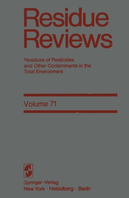 Jane Davies Gunther, Francis A. Gunther - Residue Reviews, E-bok