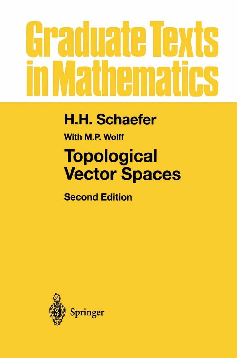 H.H. Schaefer - Topological Vector Spaces, Häftad. Tillgänglighet: Lägg i varukorg