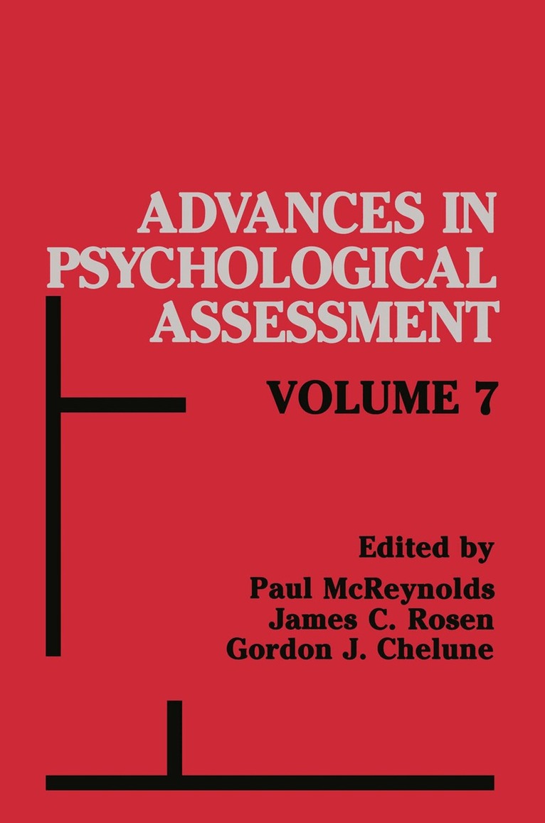 Paul McReynolds, James C. Rosen, Gordon J. Chelune - Advances in Psychological Assessment, Häftad. Tillgänglighet: Lägg i varukorg