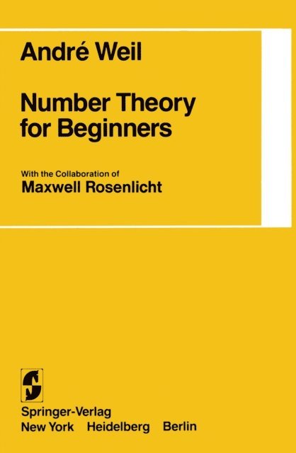 Andre Weil - Number Theory for Beginners, E-bok