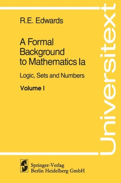 R. E. Edwards - Formal Background to Mathematics, E-bok