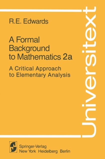 R. E. Edwards - Formal Background to Mathematics 2a, E-bok