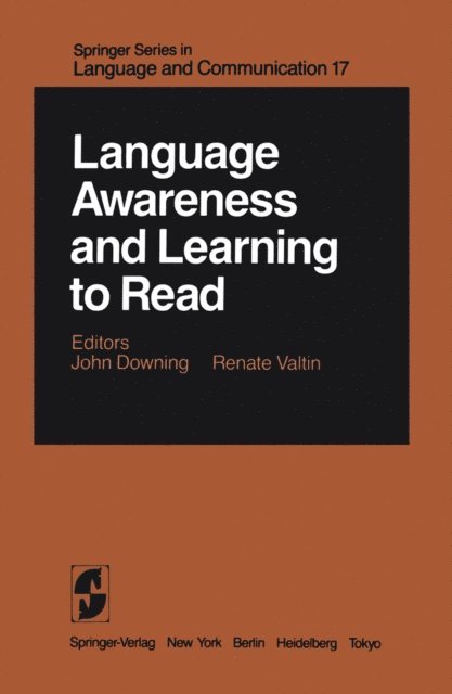 R. Valtin, J. Downing - Language Awareness and Learning to Read, E-bok