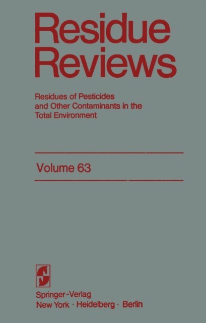Jane Davies Gunther, Francis A. Gunther - Residue Reviews, E-bok