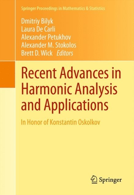 Brett D. Wick, Alexander M. Stokolos, Alexander Petukhov, Laura De Carli, Dmitriy Bilyk - Recent Advances in Harmonic Analysis and Applications, E-bok