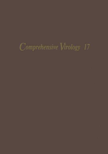 Robert R. Wagner, Heinz Fraenkel-Conrat - Comprehensive Virology, E-bok