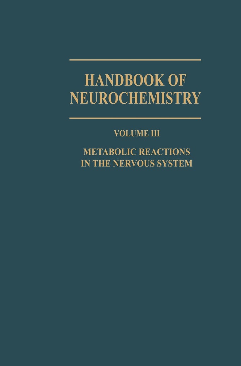 Abel Lajtha - Metabolic Reactions in the Nervous System, Häftad