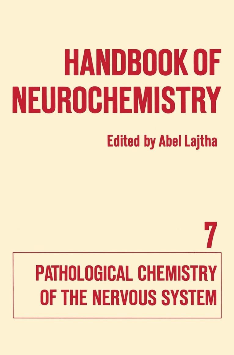 Abel Lajtha - Handbook of Neurochemistry, Häftad