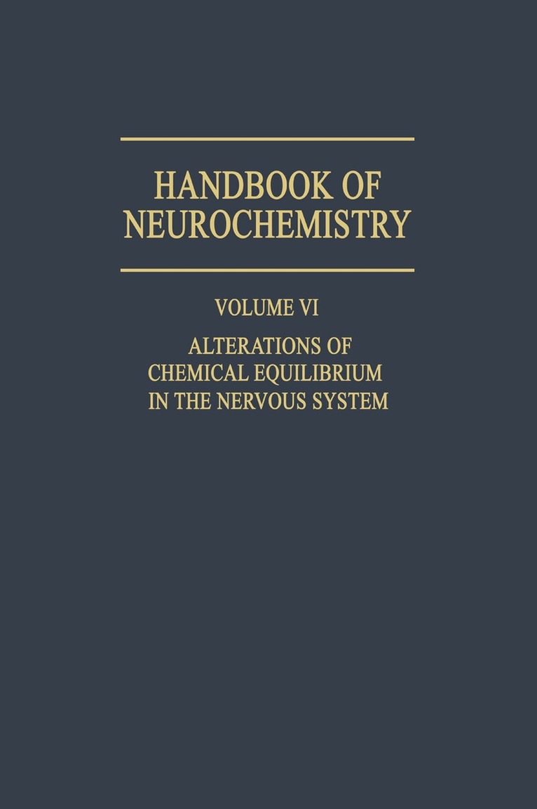 Abel Lajtha - Alterations of Chemical Equilibrium in the Nervous System, Häftad