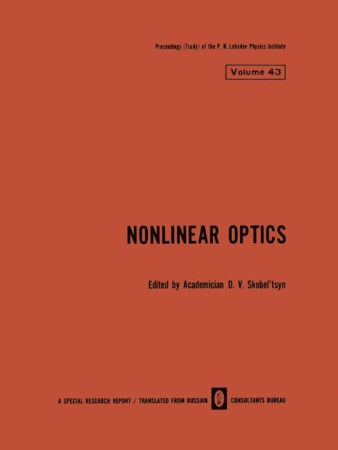 D. V. Skobel tsyn - Nonlinear Optics, E-bok