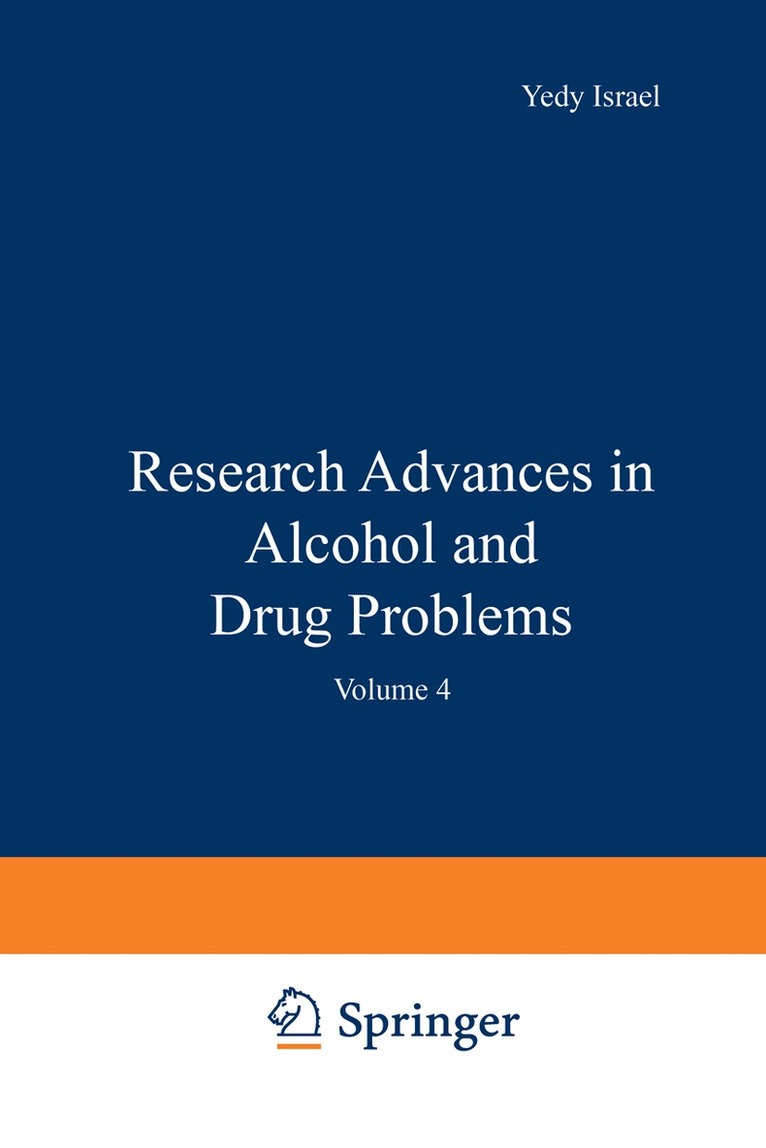 Yedi Israel - Research Advances in Alcohol and Drug Problems, Häftad