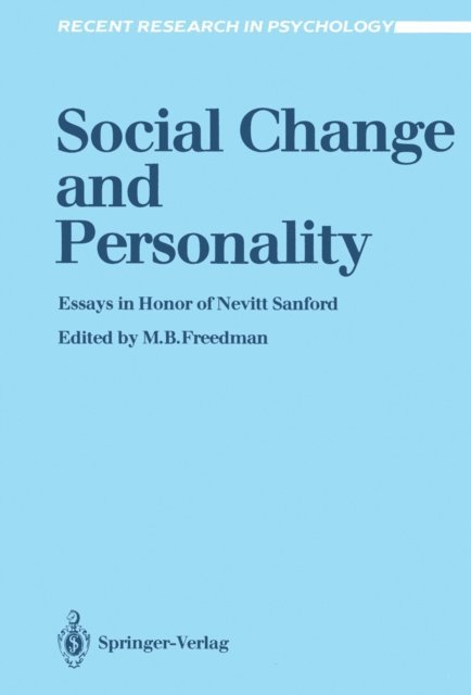 Mervin B. Freedman - Social Change and Personality, E-bok