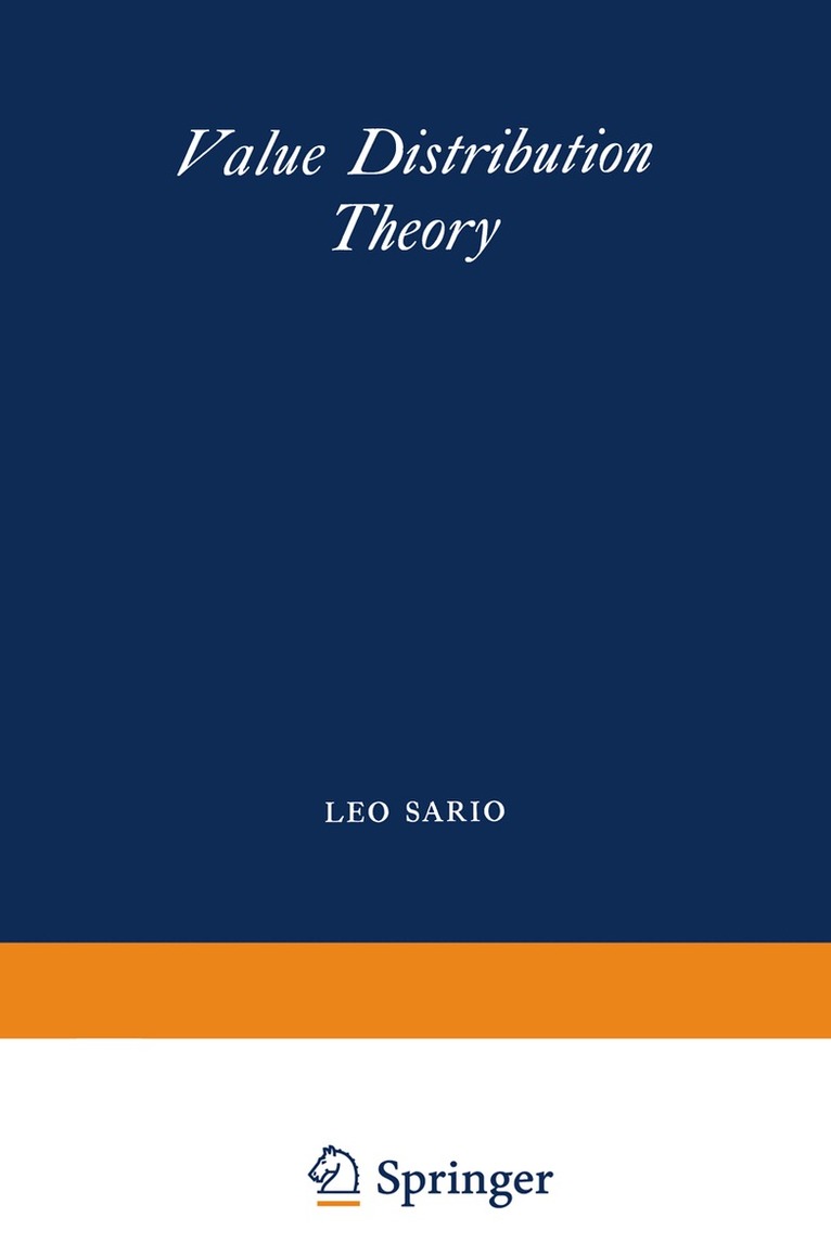 L. Sario, K. Noshiro - Value Distribution Theory, Häftad. Tillgänglighet: Lägg i varukorg