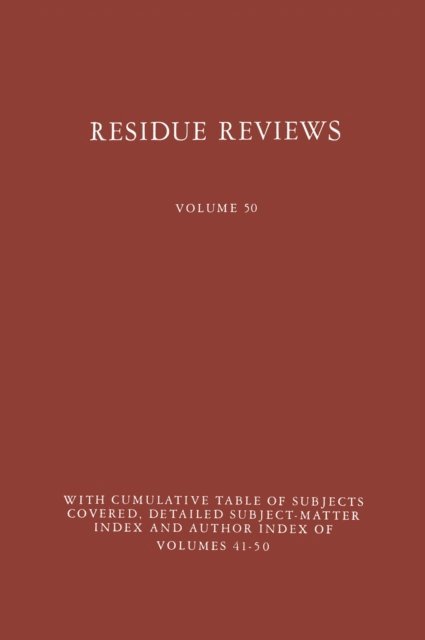 Francis A. Gunther - Residue Reviews, E-bok