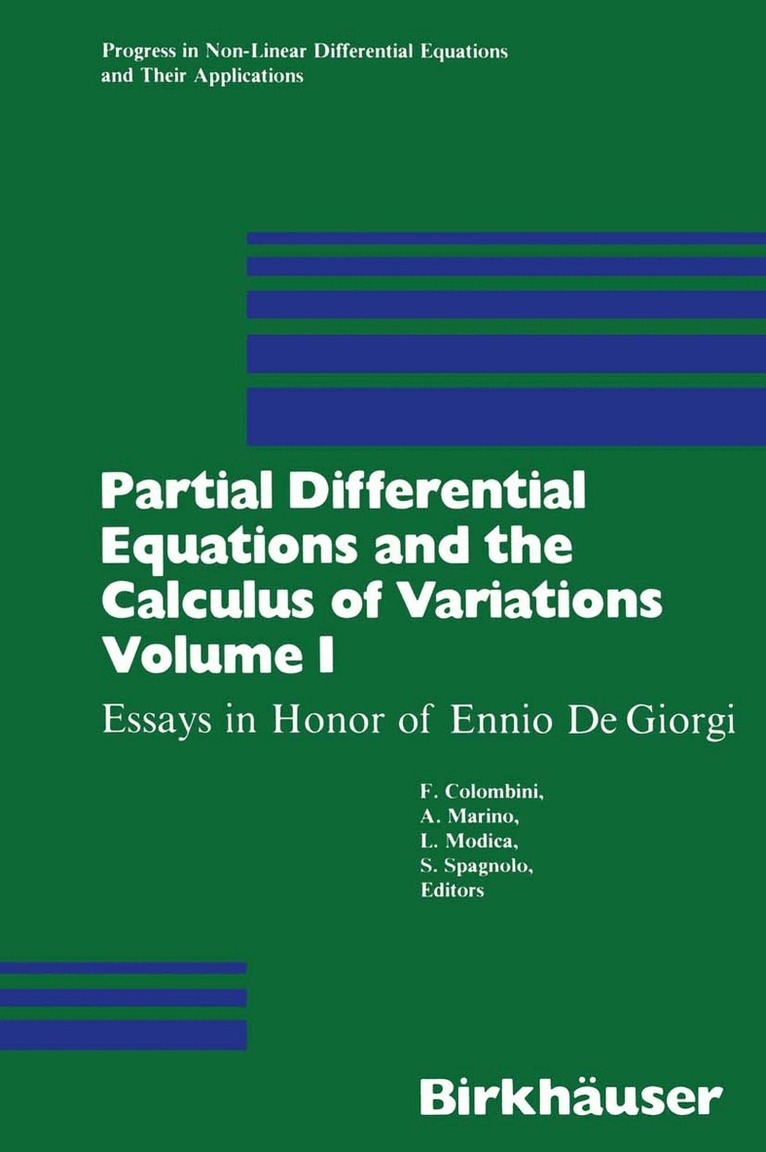 COLOMBINI, MARINO, MODICA, SPAGNOLA - Partial Differential Equations and the Calculus of Variations, Häftad