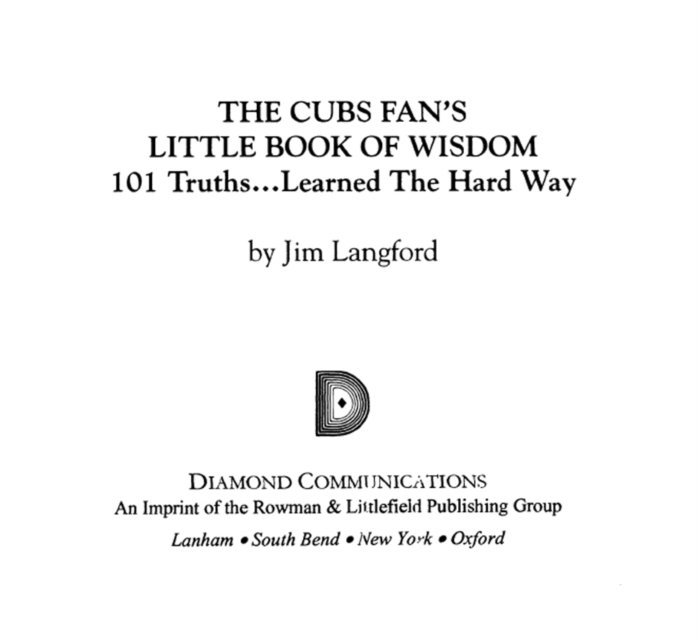 Jim Langford - Cubs Fan's Little Book of Wisdom, E-bok