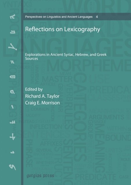 Craig E. Morrison, Richard A. Taylor - Reflections on Lexicography, E-bok