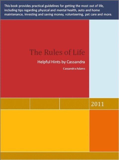 Cassandra Adams - Rules of Life, E-bok