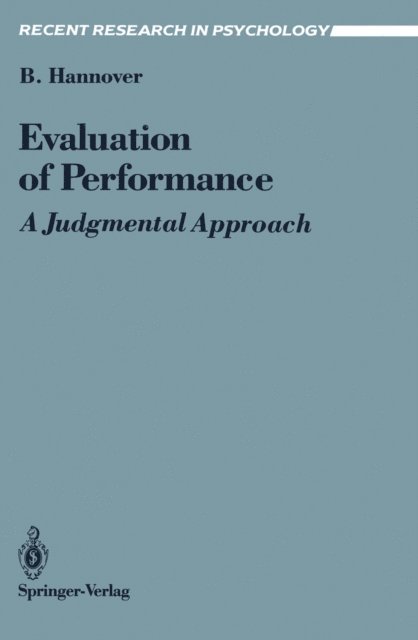 Bettina Hannover - Evaluation of Performance, E-bok