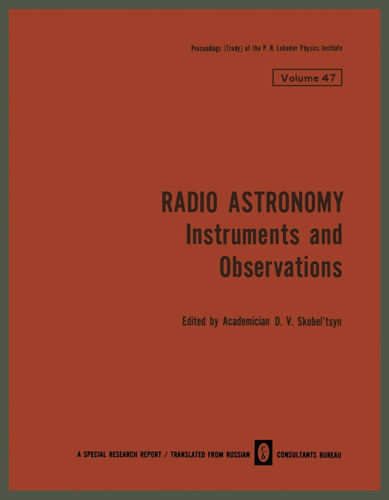 D. V. Skobel tsyn - Radio Astronomy, Häftad