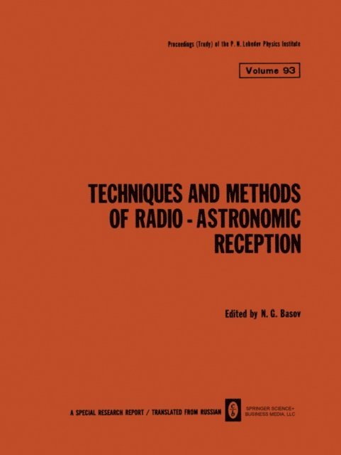 N. G. Basov - Techniques and Methods of Radio-Astronomic Reception, E-bok. Tillgänglighet: Lägg i varukorg