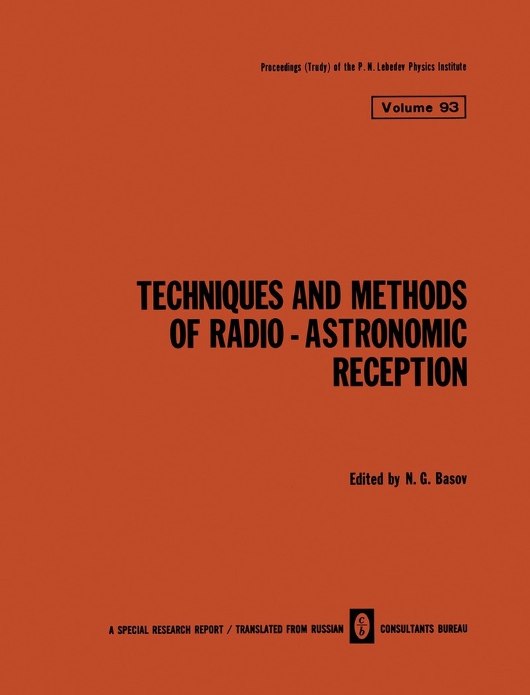 N. G. Basov - Techniques and Methods of Radio-Astronomic Reception, Häftad. Tillgänglighet: Lägg i varukorg