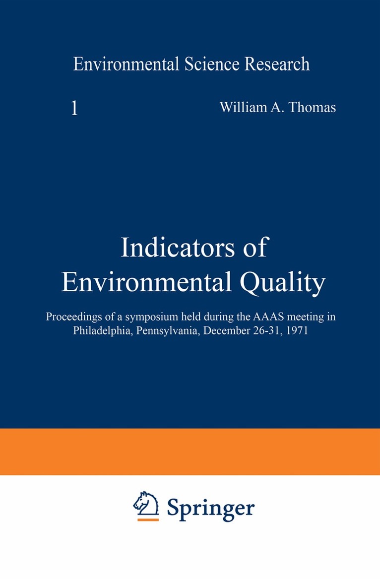 William Thomas - Indicators of Environmental Quality, Häftad