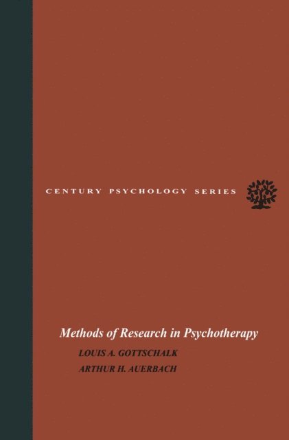Louis A. Gottschalk - Methods of Research in Psychotherapy, E-bok