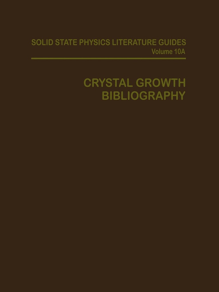 A. M. Keesee - Crystal Growth Bibliography, Häftad