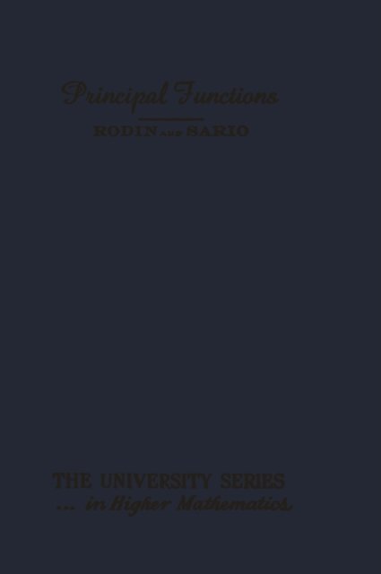 L. Sario, B. Rodin - Principal Functions, E-bok. Tillgänglighet: Lägg i varukorg