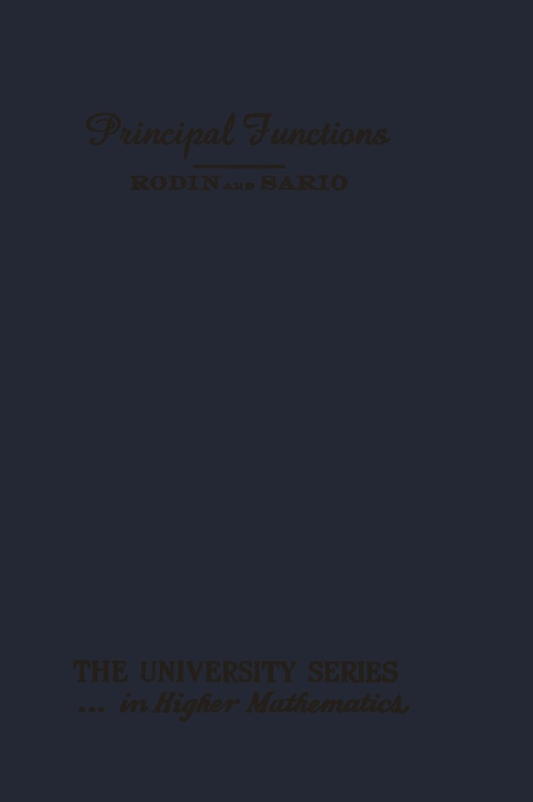 B. Rodin, L. Sario - Principal Functions, Häftad. Tillgänglighet: Lägg i varukorg