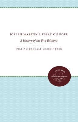 William Darnall MacClintock - Joseph Warton's Essay on Pope, Häftad. Tillgänglighet: Lägg i varukorg