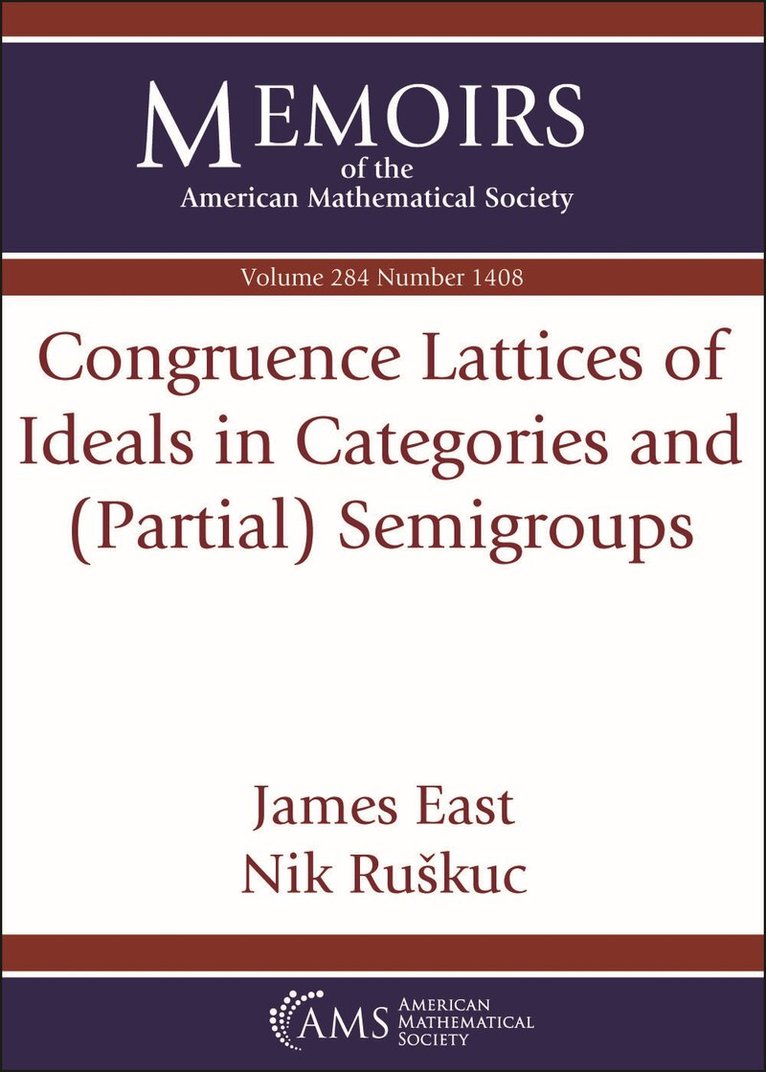 James East, Nik Ruskuc - Congruence Lattices of Ideals in Categories and (Partial) Semigroups, Häftad
