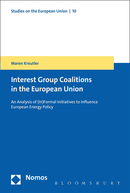 Maren Kreutler - Formation of Coalitions in the European Union, E-bok
